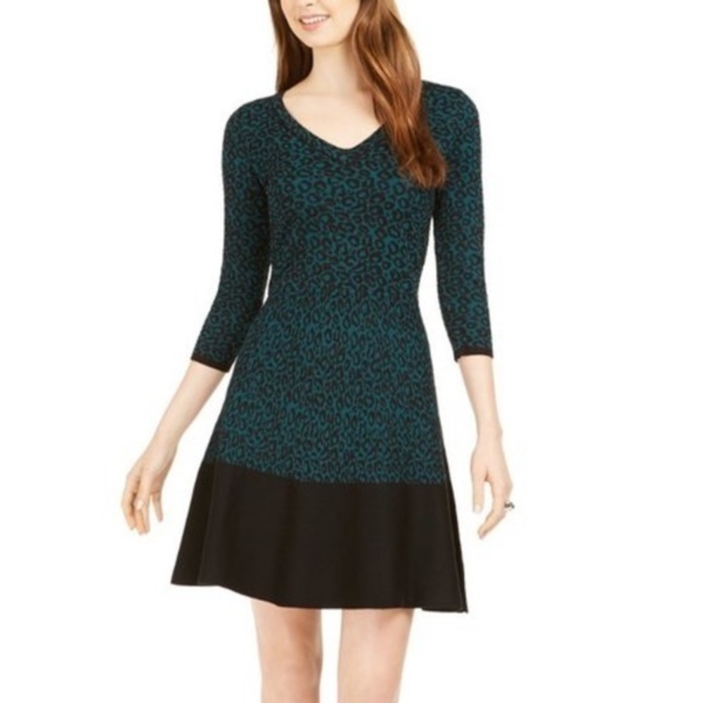 Taylor Animal-Print Knit Sweater Dress